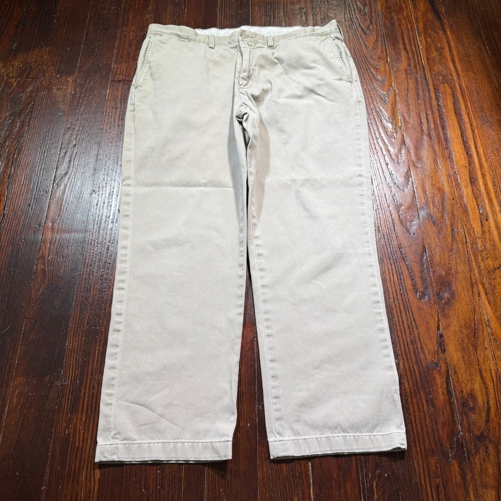Polo Ralph Lauren Chino Pants Mens 38x30 Khaki Pleated Vintage Cotton Canvas